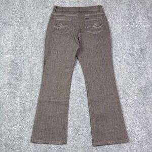 Lee Womens Barely Bootcut Jeans Sz 12P Classic Fit Brown Stretch‎ Studded NWT